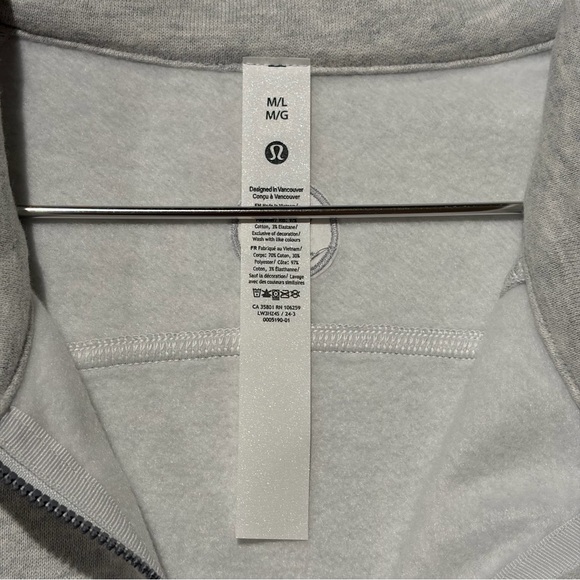 Lululemon Scuba Oversized Funnel-Neck Half Zip Heathered Core Ultra Light Grey - Picture 11 of 14